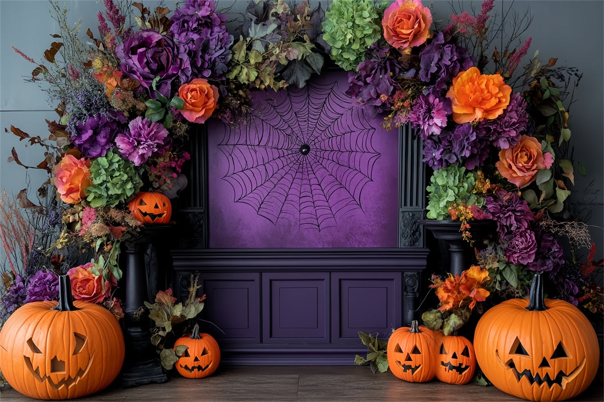 Halloween Photography Backdrop Spooky Floral Arch Backdrop CSH57-78