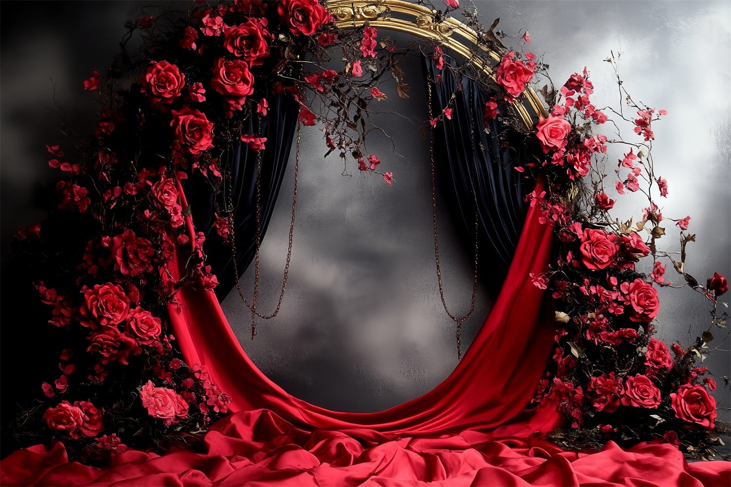 Retro Backdrop Scarlet Romance Arch Vintage Photo Backdrop CSH57-85