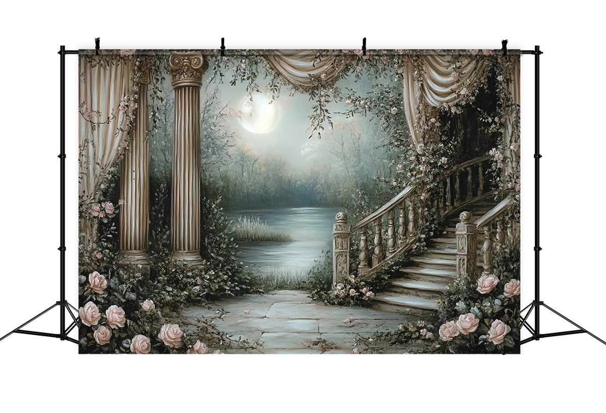 Backdrop Vintage Enchanted Moonlit Garden Backdrop CSH57-95
