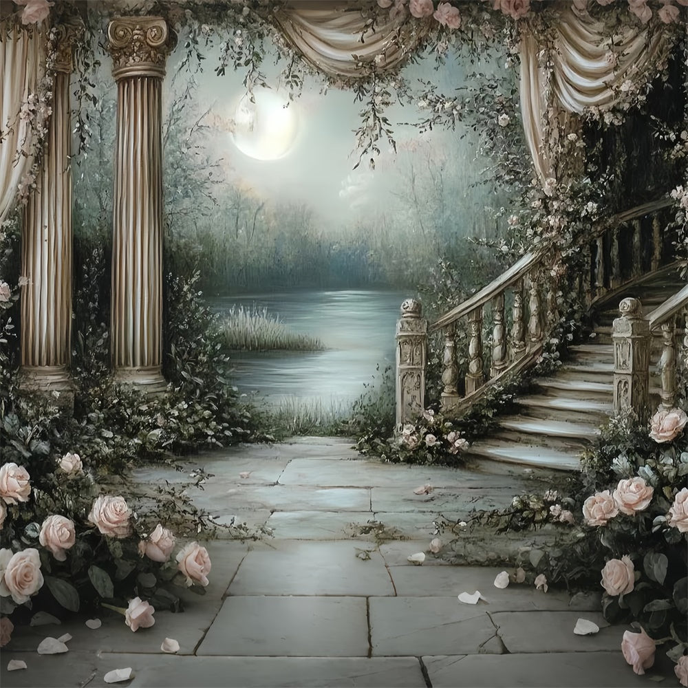 Backdrop Vintage Enchanted Moonlit Garden Backdrop CSH57-95