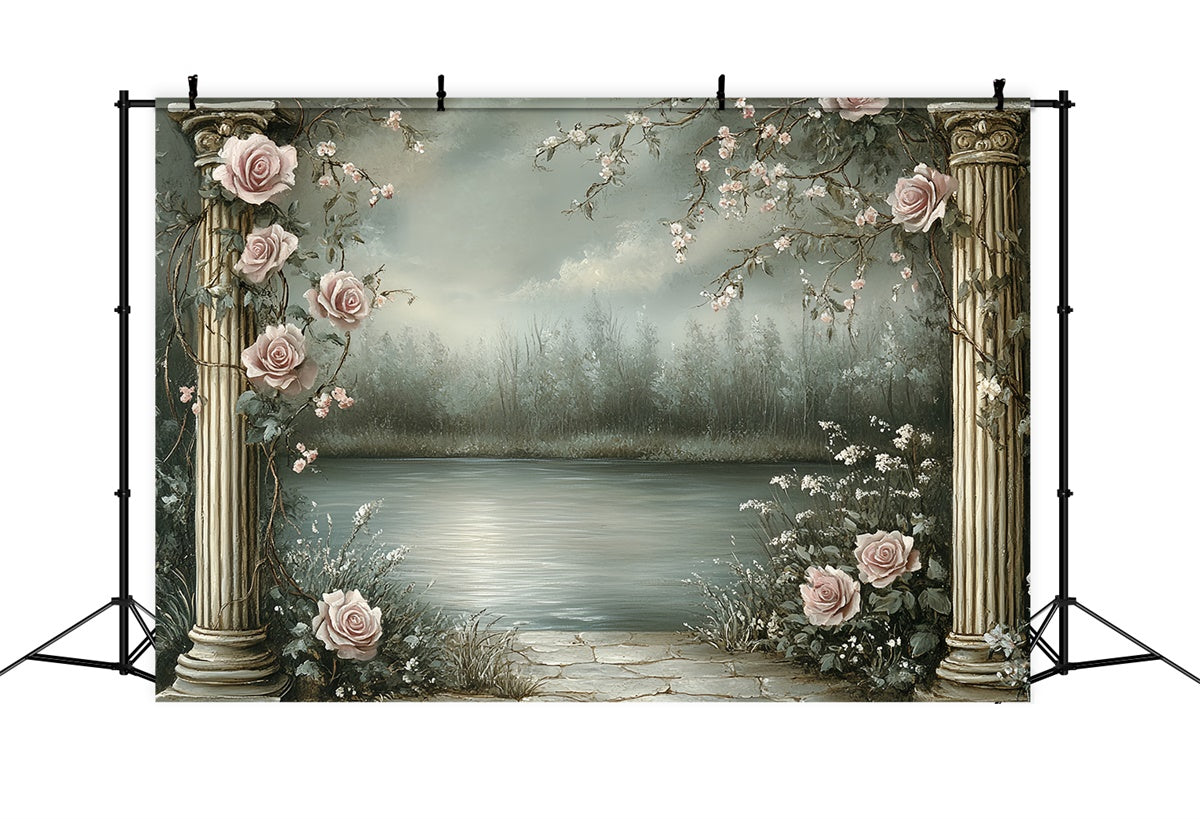 Vintage Photo Backdrops Lakeside Petal Dreams Backdrop CSH57-96