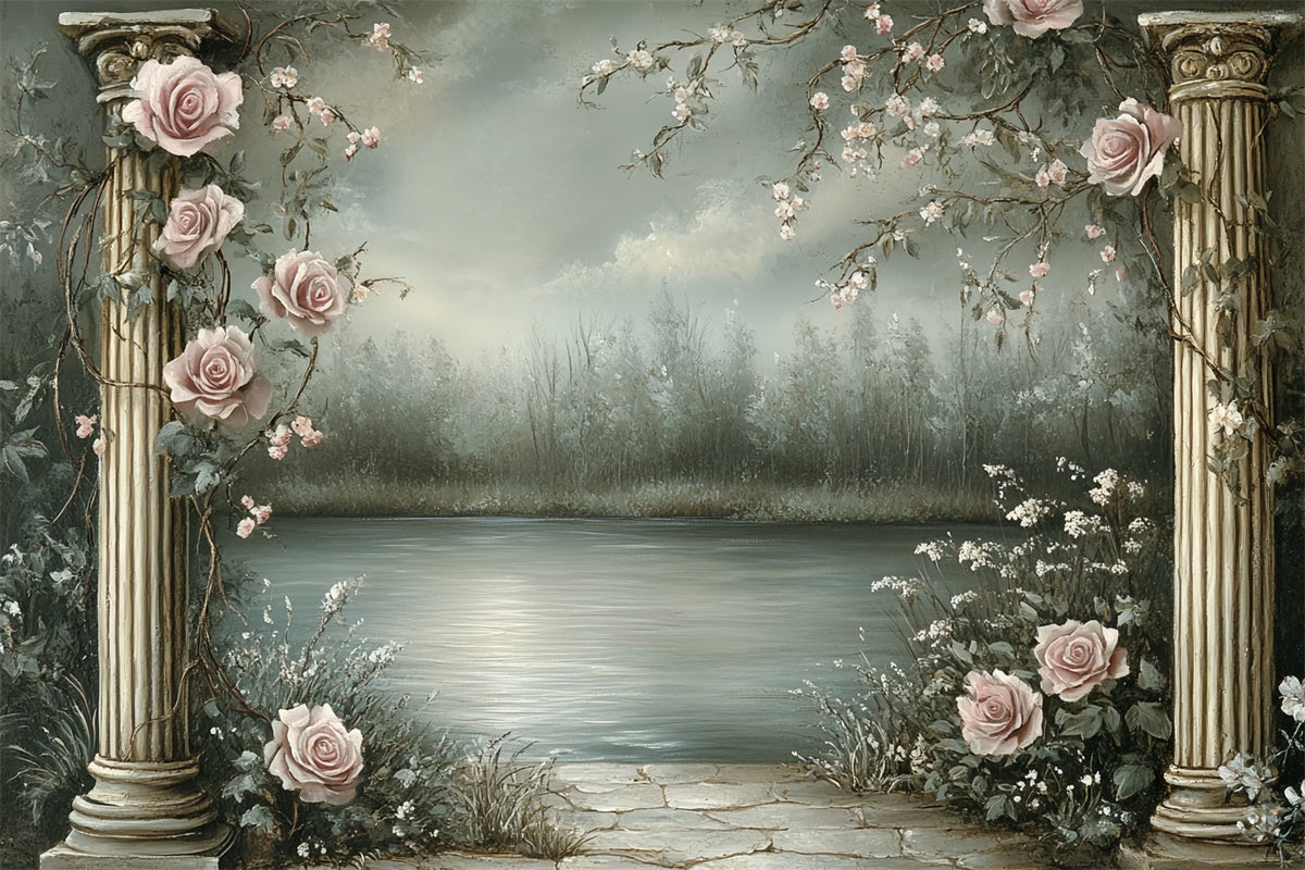 Vintage Photo Backdrops Lakeside Petal Dreams Backdrop CSH57-96