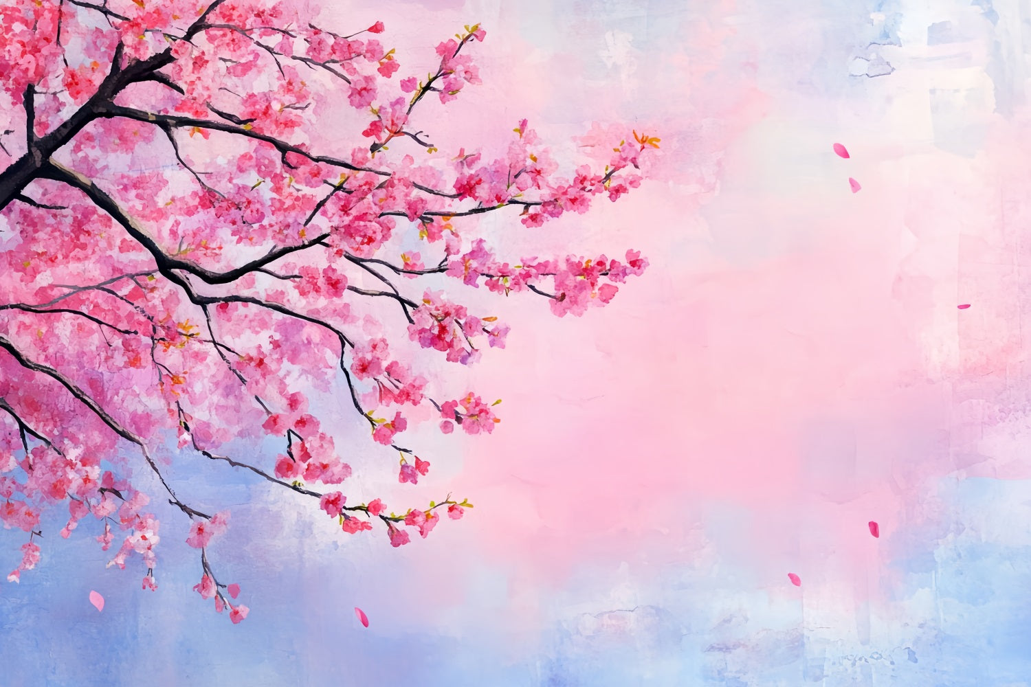 Cherry Blossom Backdrop Watercolor Blossom Branch Sky Spring Backdrop CSH58-104
