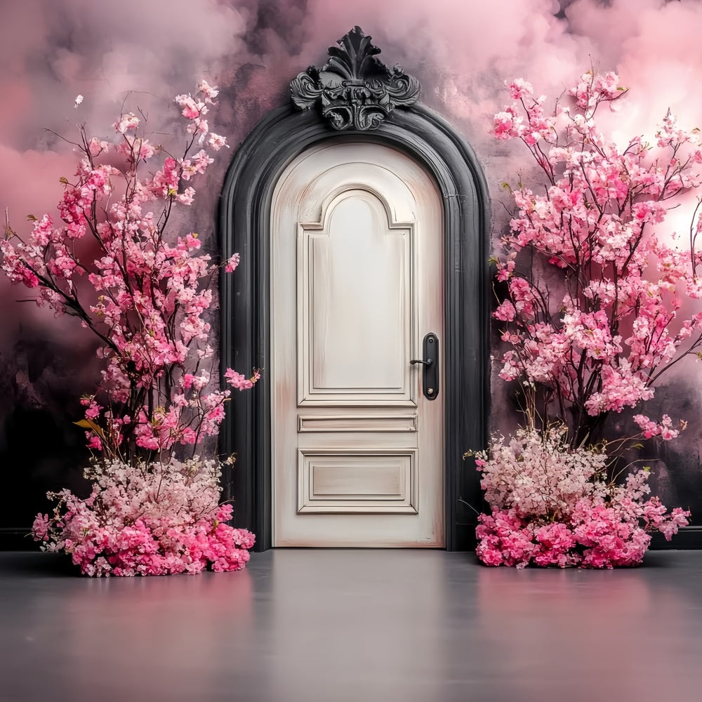 Cherry Blossom Backdrop Ornate Door Blossom Arrangement Flower Backdrop CSH58-105