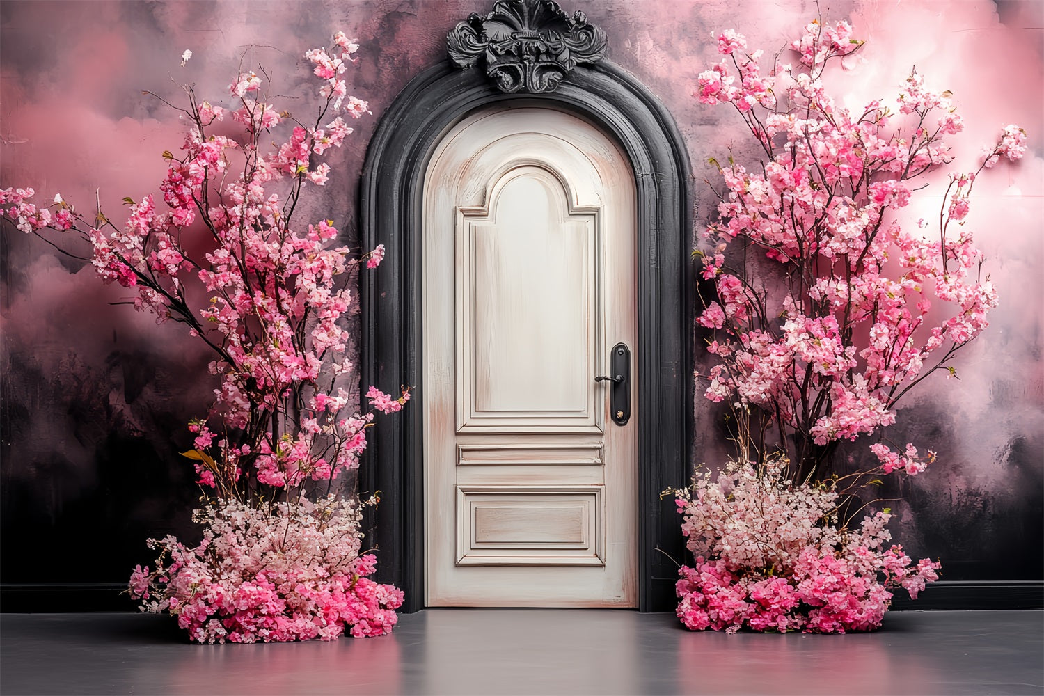 Cherry Blossom Backdrop Ornate Door Blossom Arrangement Flower Backdrop CSH58-105