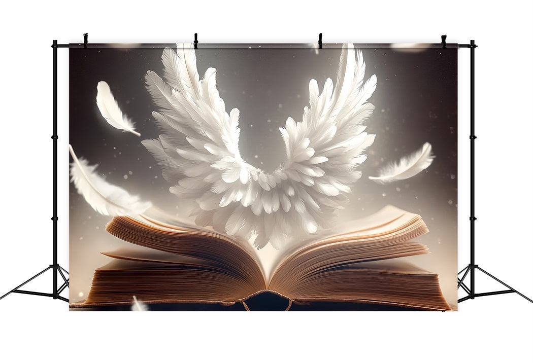 Book Backdrop Feathered Wings Open Book School Photo Backdrops CSH58-112