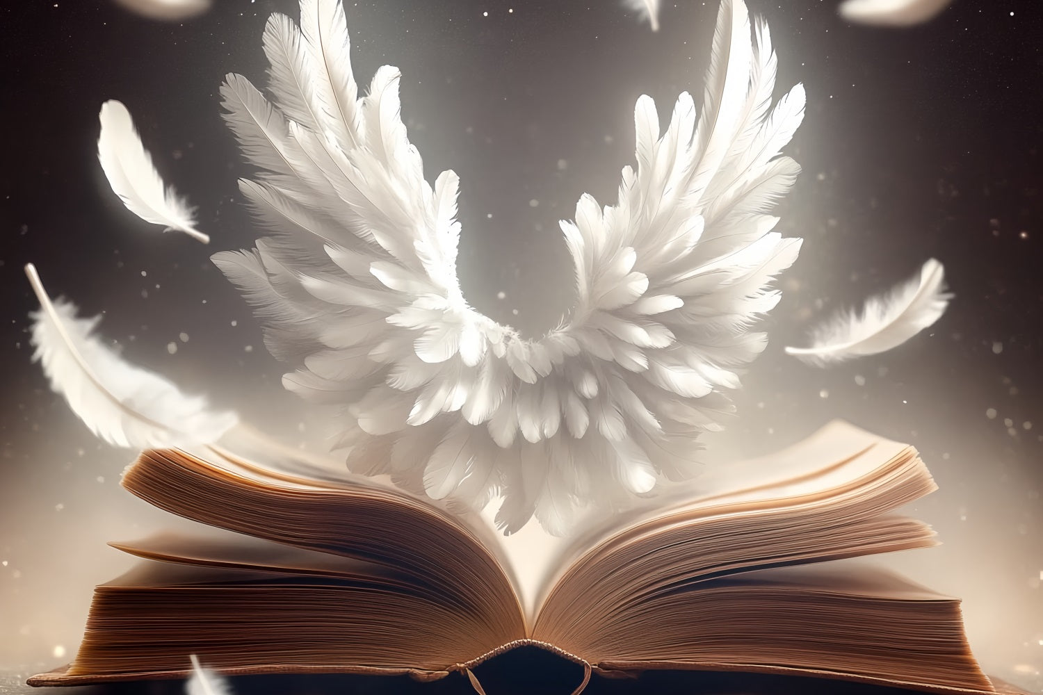 Book Backdrop Feathered Wings Open Book School Photo Backdrops CSH58-112
