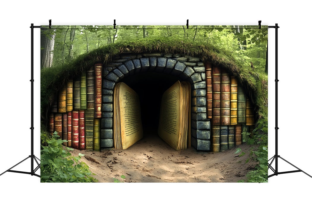 Book Backdrop Forest Tunnel Ancient Pages Back To School Backdrops CSH58-113