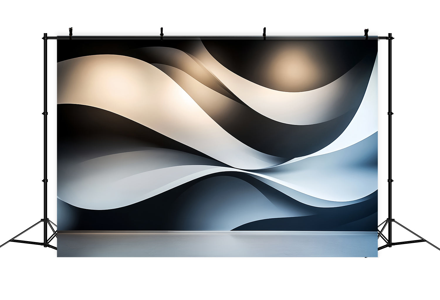 Cool Backdrops Monochrome Flowing Wave Layers Abstract Backdrop CSH58-151