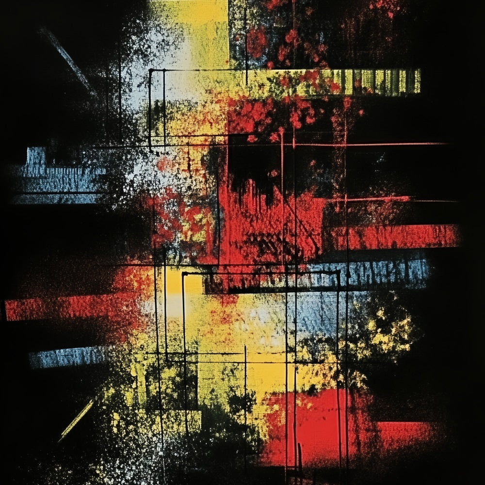 Dark Backdrop Neon Grid Color Burst Abstract Photo Backdrops CSH58-155