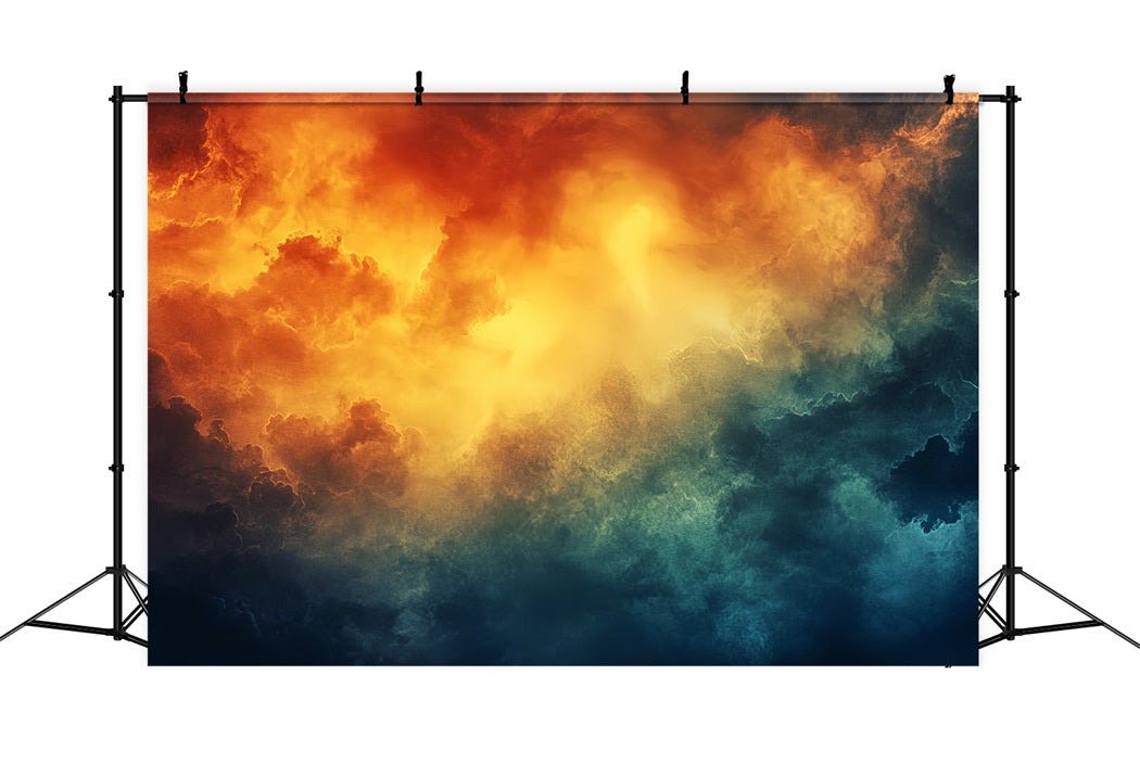 Space Backdrop Fiery Sunset Storm Clouds Abstract Backdrop CSH58-158