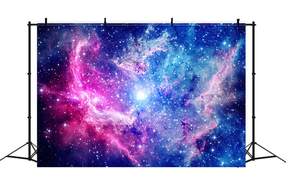 Space Backdrop Cosmic Pink Blue Nebula Abstract Photo Backdrop CSH58-1