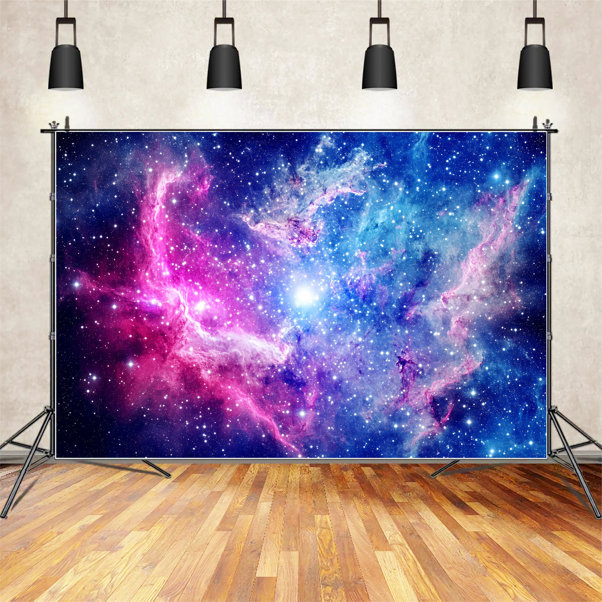 Space Backdrop Cosmic Pink Blue Nebula Abstract Photo Backdrop CSH58-1