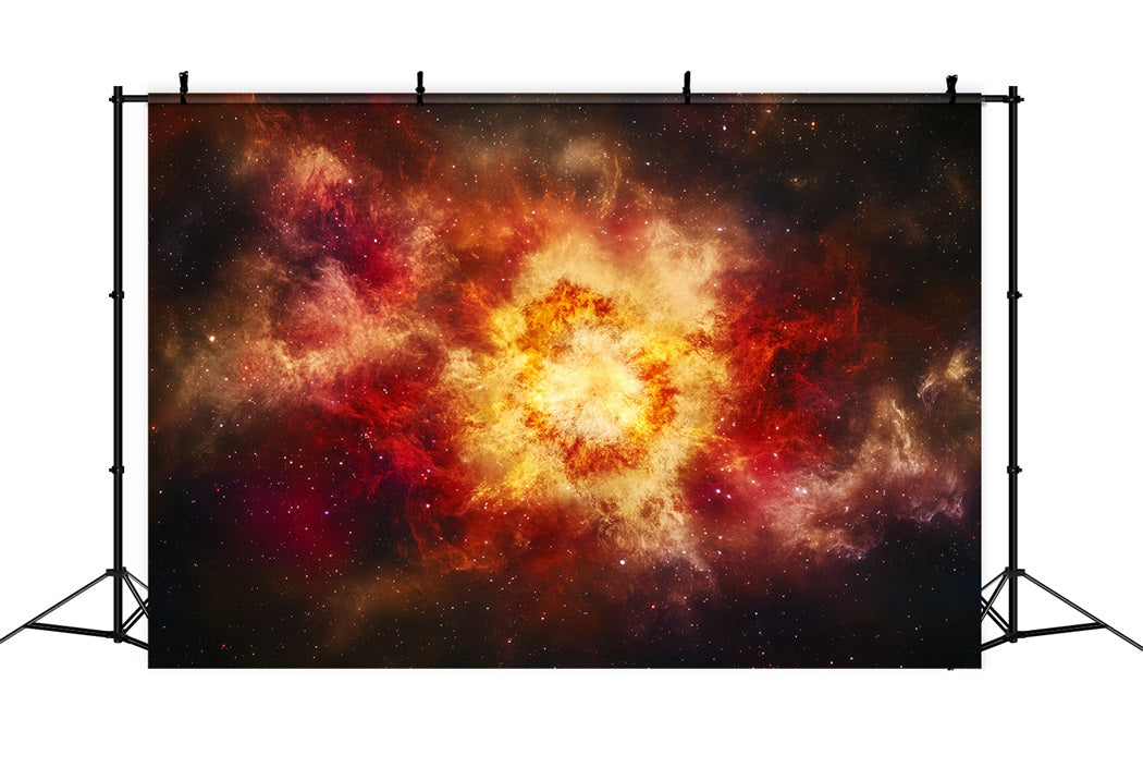 Space Backdrop Golden Red Stellar Burst Abstract Photography Backdrops CSH58-160