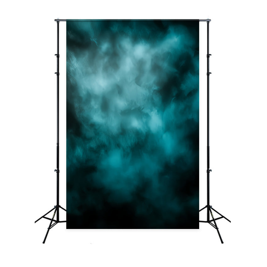 Teal Backdrop Moody Aqua Smoke Texture Abstract Backdrop for Photography CSH58-173