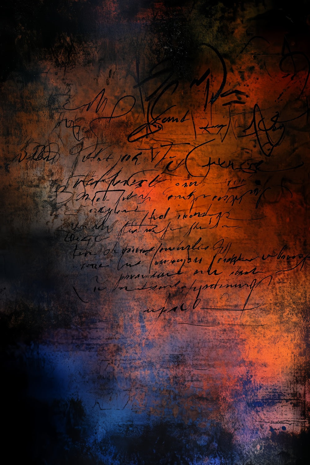 Grunge Backdrop Burnt Script Grunge Texture Abstract Backdrop for Photography CSH58-181