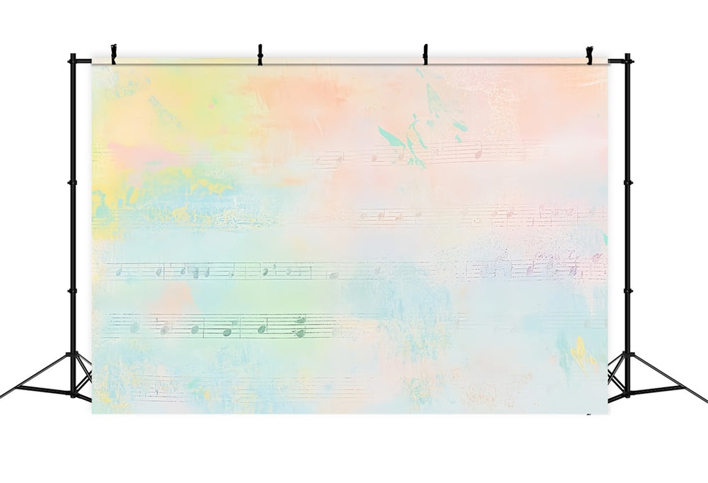 Watercolor Backdrop Pastel Music Note Texture Abstract Backdrops CSH58