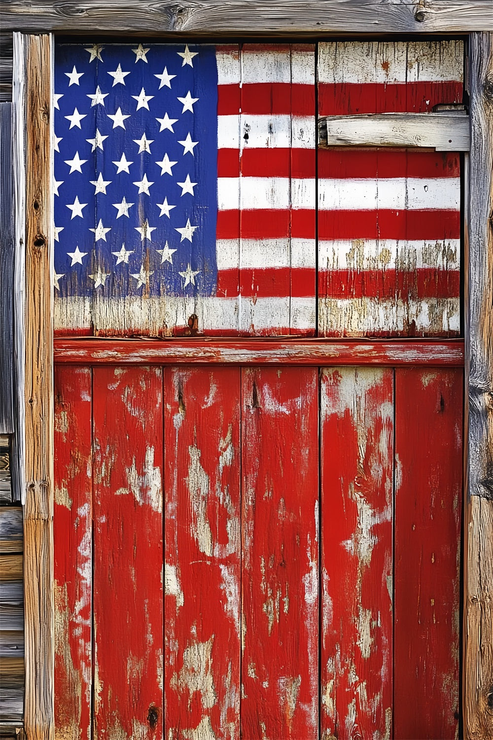 American Flag Patriotic Photo Backdrop Vintage Barn Door Flag Photography Backdrops CSH58-208