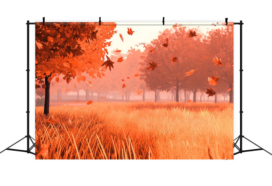 Fall Nature Backdrop Falling Leaves Autumn Field Fall Leaves Backdrop CSH58-230