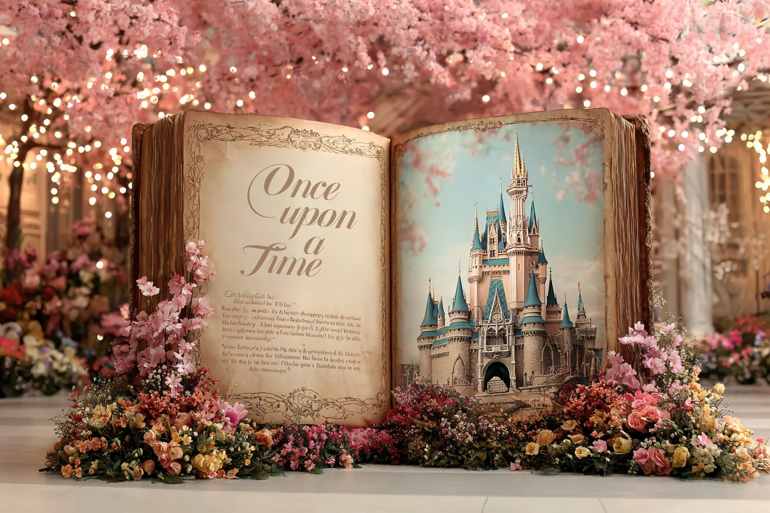 Once Upon a Time Backdrop Fairytale Castle Storybook Blossoms Kids Backdrop CSH58-232