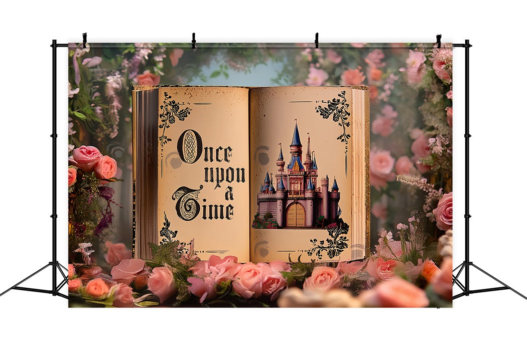 Once Upon a Time Backdrop Enchanted Rose Castle Pages Kids Photo Backdrop CSH58-233