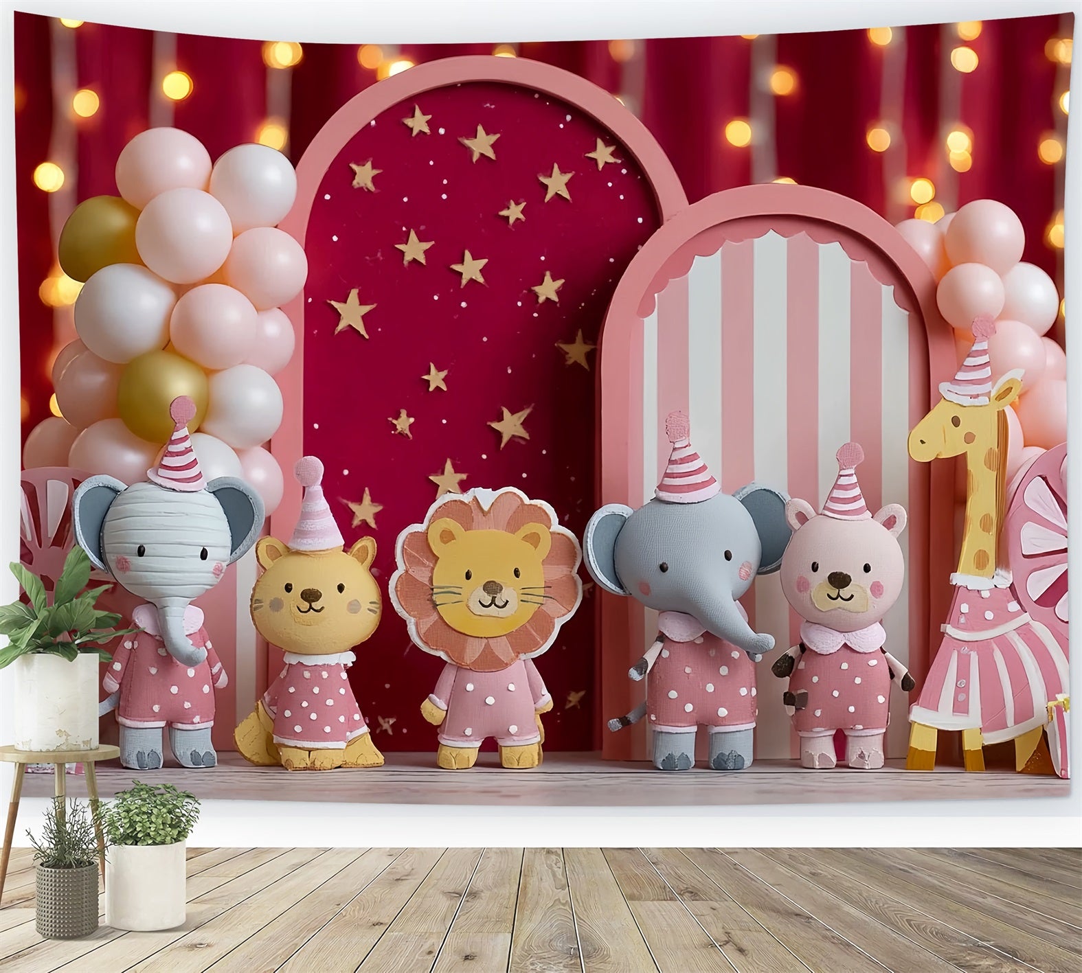 Kids Cute Backdrop Circus Animal Party Celebration Newborn Photography Backdrops CSH58-238