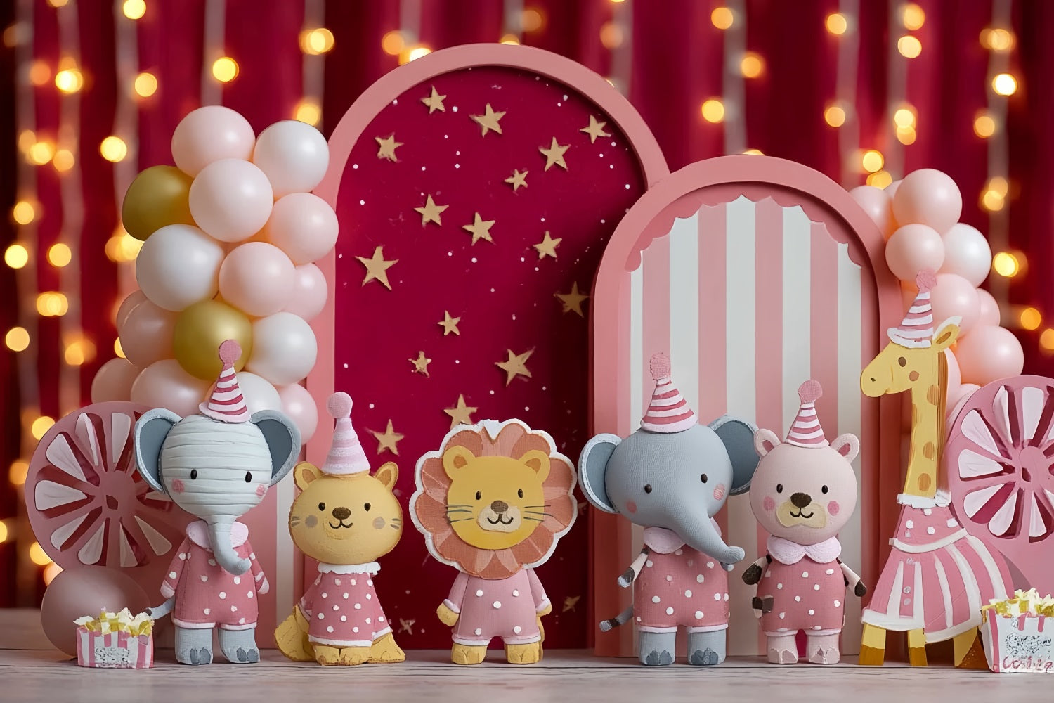 Kids Cute Backdrop Circus Animal Party Celebration Newborn Photography Backdrops CSH58-238