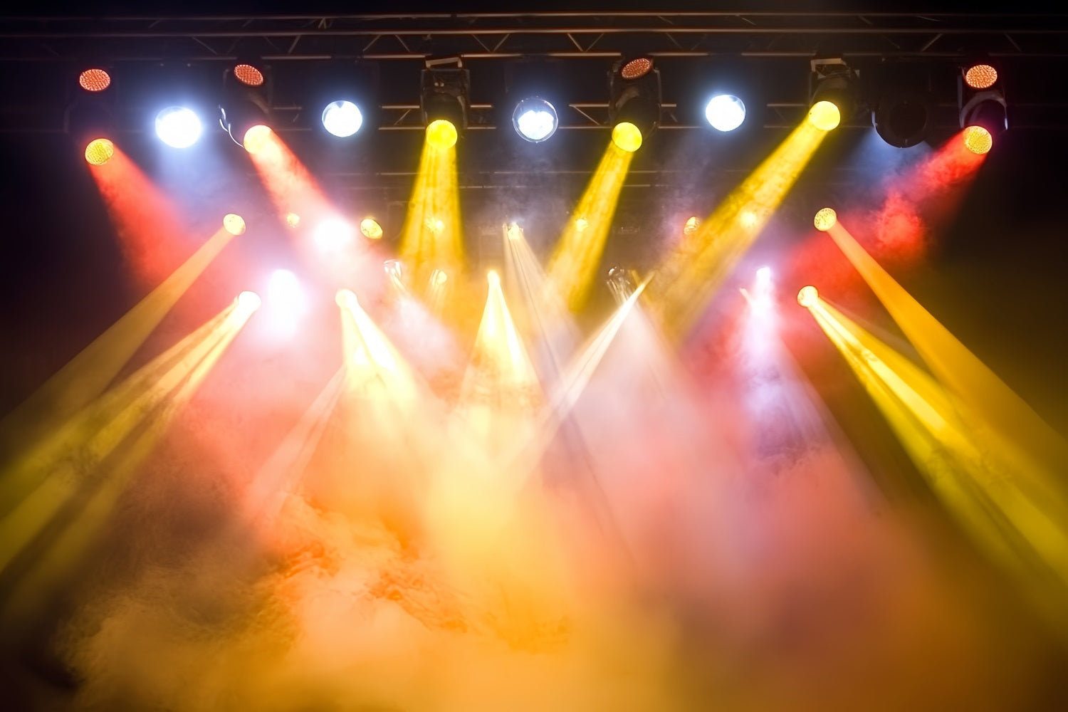 Spotlight Backdrop Golden Smoke Spotlight Beams Stage Backdrop CSH58-242