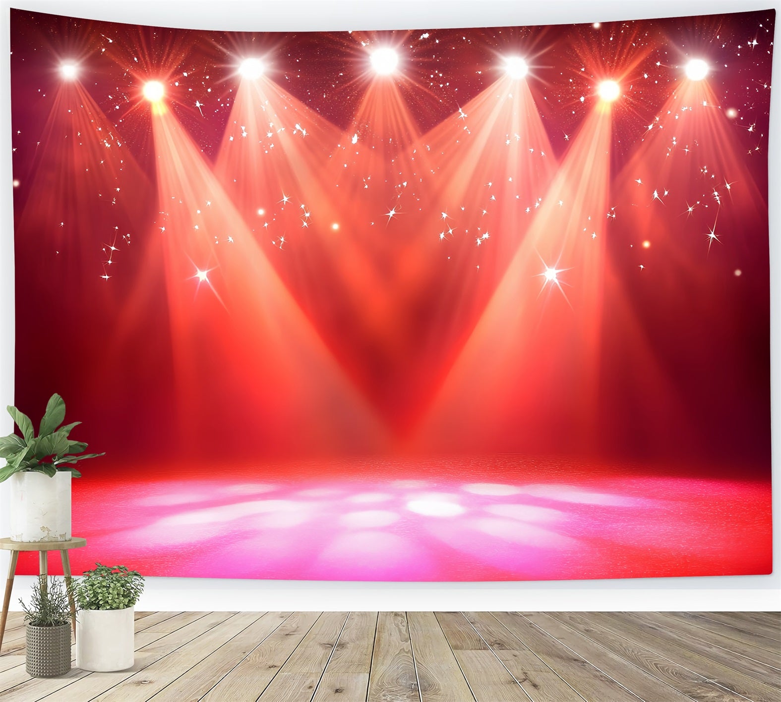 Spotlight Backdrop Sparkling Red Spotlight Stage Backdrops CSH58-243