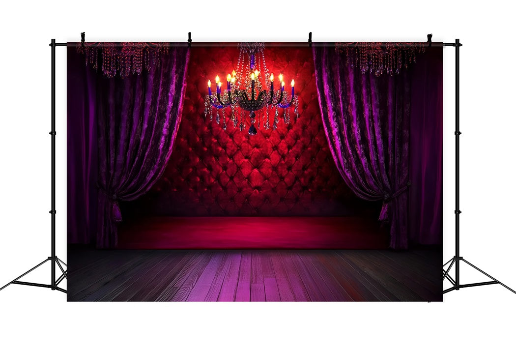 Sexy Backdrop Crimson Velvet Chandelier Glow Boudoir Backdrops CSH58-250