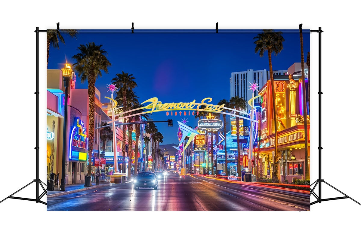 Las Vegas Backdrop Fremont East District Neon Street Las Vegas Photo backdrop CSH58-7