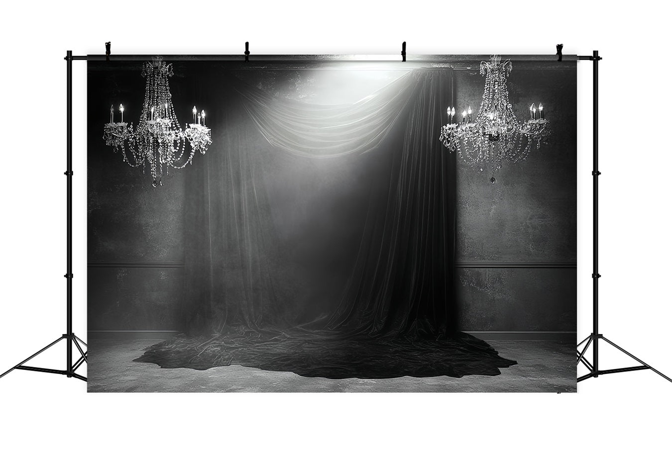 Dark Backdrop Dark Velvet Chandelier Drapes Halloween Photo Backdrop CSH58-76