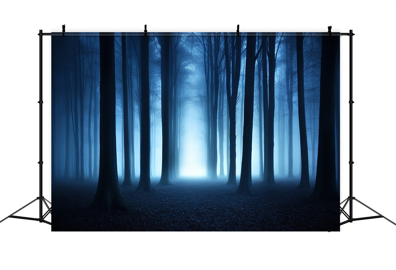 Dark Backdrop Blue Mist Dark Woods Halloween Backdrops for Photos CSH58-79