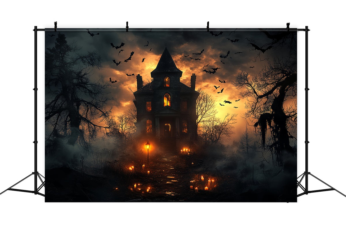 Halloween Backdrop Haunted Twilight Horror House Backdrop CSH6-104