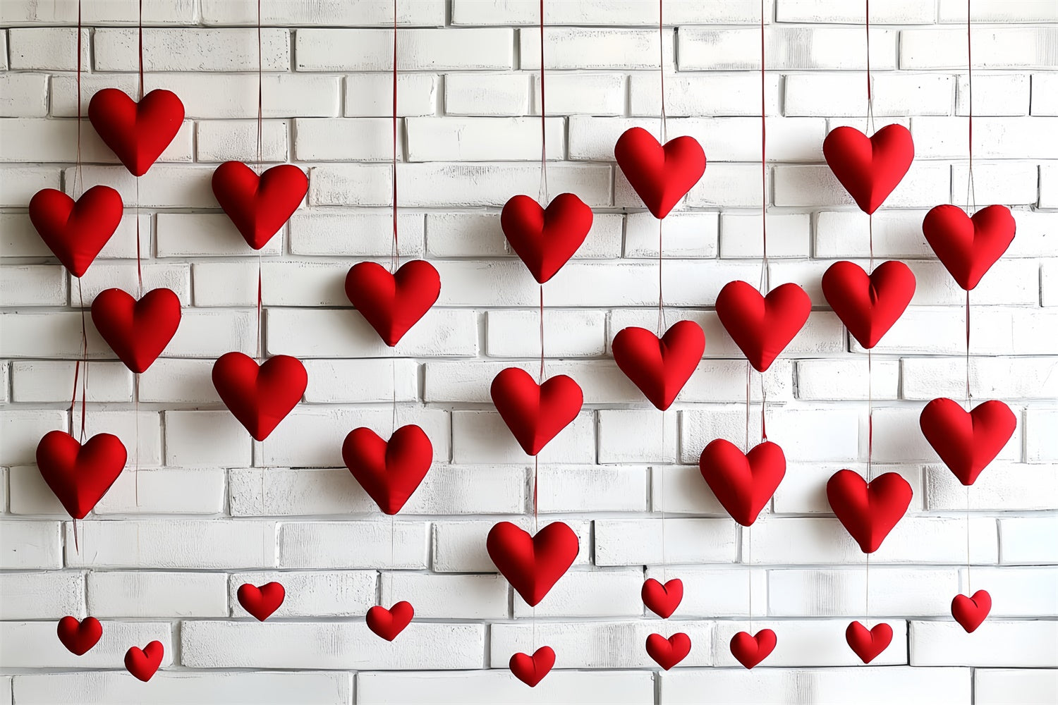 Valentine's Backdrop Minimalist Red Heart Brick Wall Backdrop CSH6-132