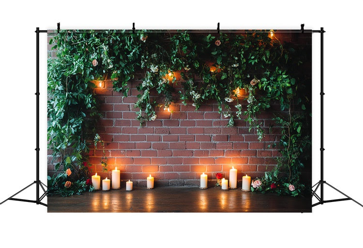 Red Brick Backdrop Candlelit Ivy Romance Backdrop CSH6-134