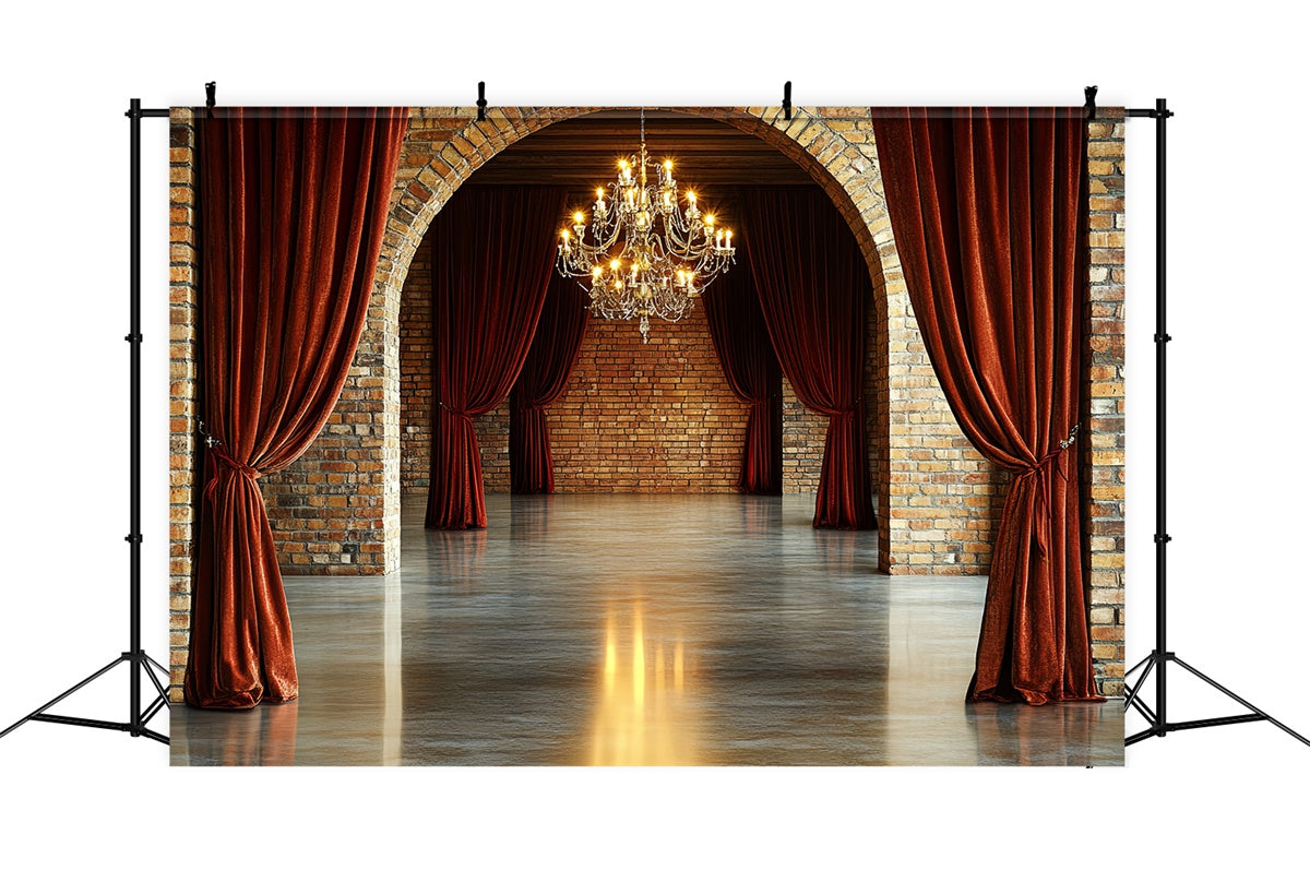 Brick Backdrops Velvet Curtain Palace Wall Backdrop CSH6-135