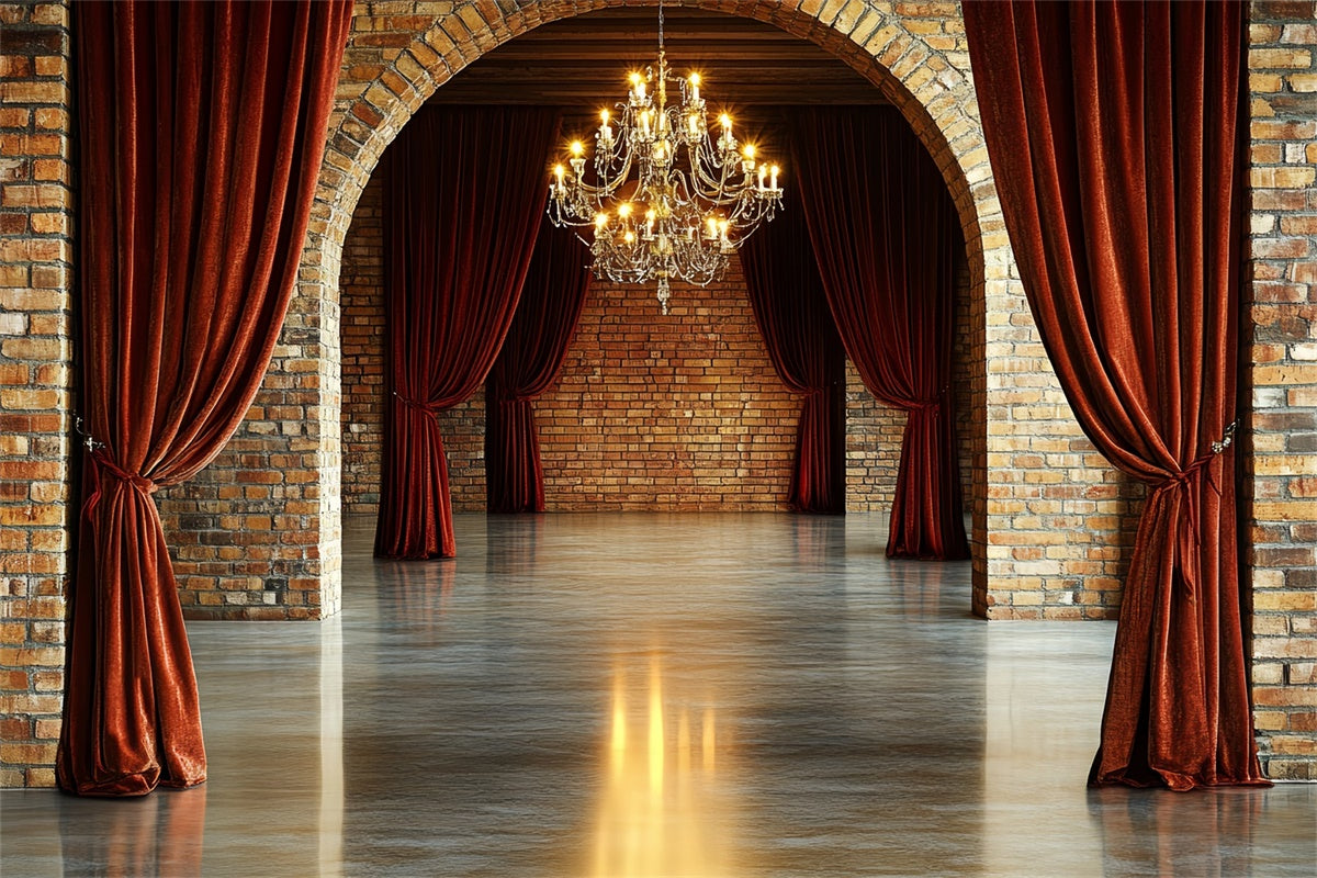 Brick Backdrops Velvet Curtain Palace Wall Backdrop CSH6-135