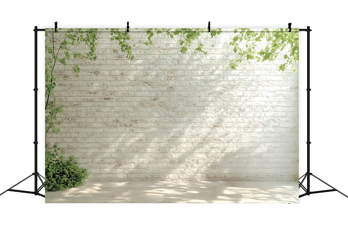 White Brick Backdrop Morning Light White Wall Backdrop CSH6-140
