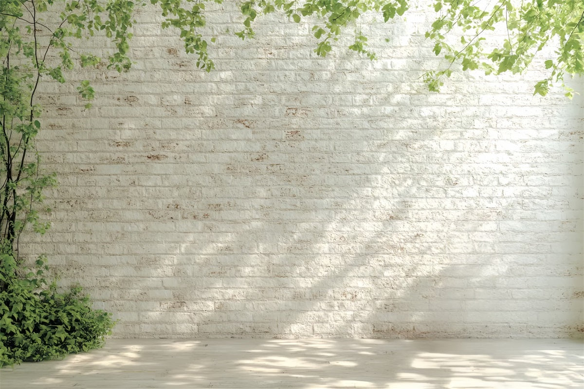 White Brick Backdrop Morning Light White Wall Backdrop CSH6-140