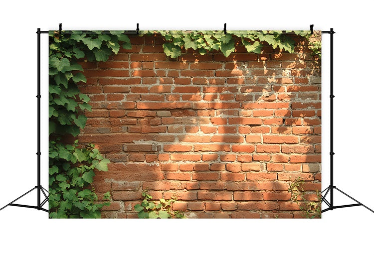 Red Brick Backdrop Rustic Ivy Wall Texture Backdrop CSH6-141