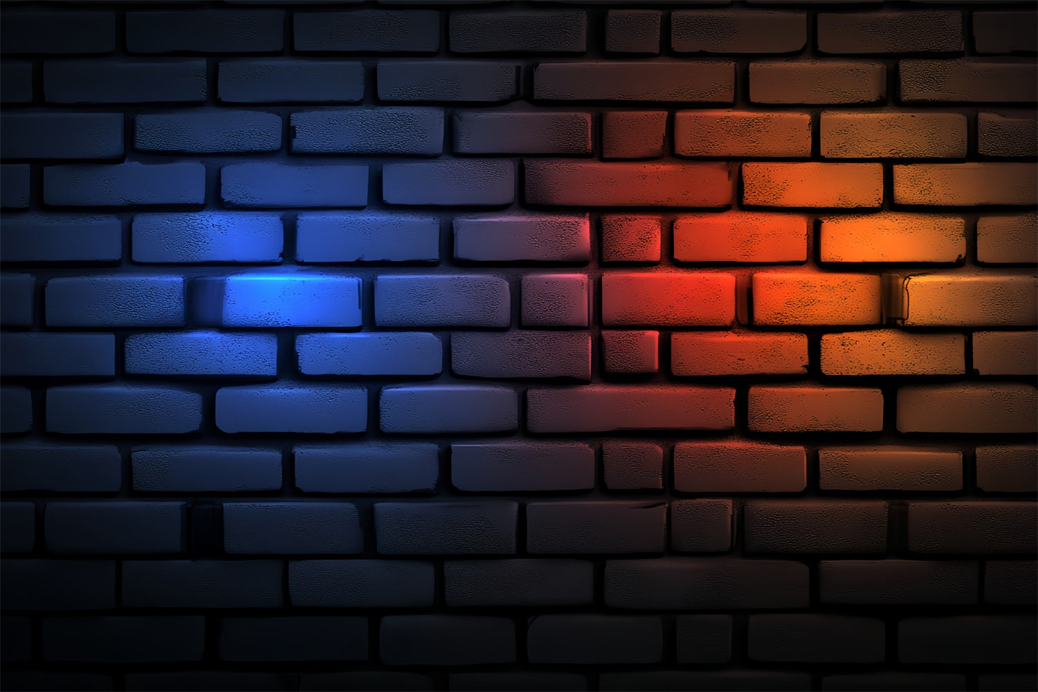 Brick Wall Photo Backdrop Red Blue Glow Urban Backdrop CSH6-143