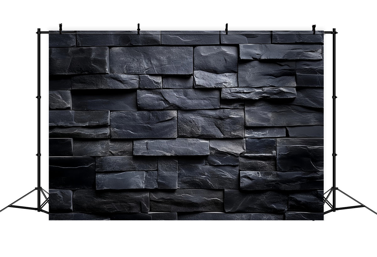 Black Brick Backdrop Charcoal Stone Texture Backdrop CSH6-144