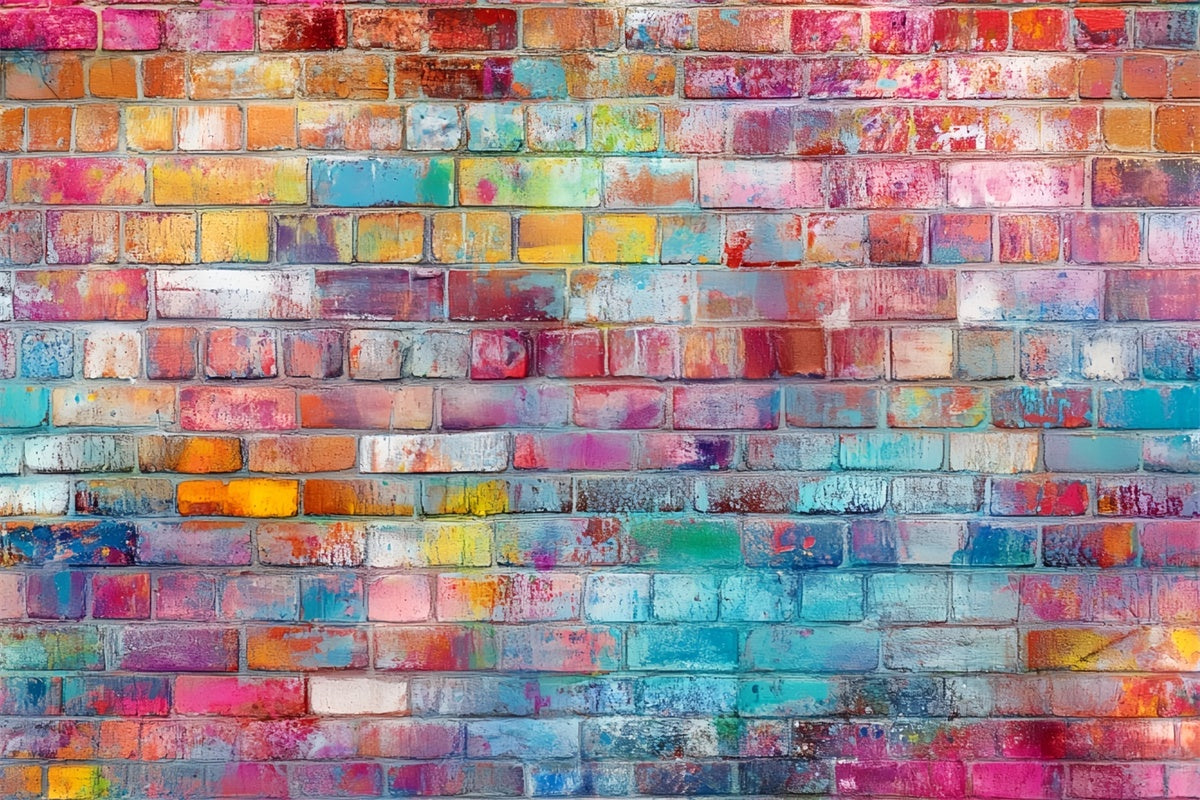 Brick Photo Backdrop Color Splash Graffiti Wall Backdrop CSH6-150