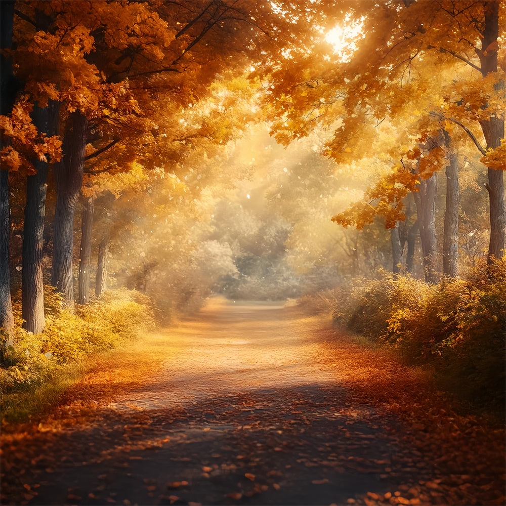 Forest Backdrops Golden Forest Walk Fall Backdrops CSH6-185