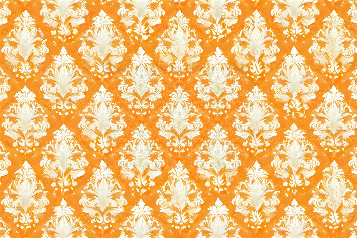 Fall Photoshoot Backdrop Vintage Autumn Damask Backdrop CSH6-223