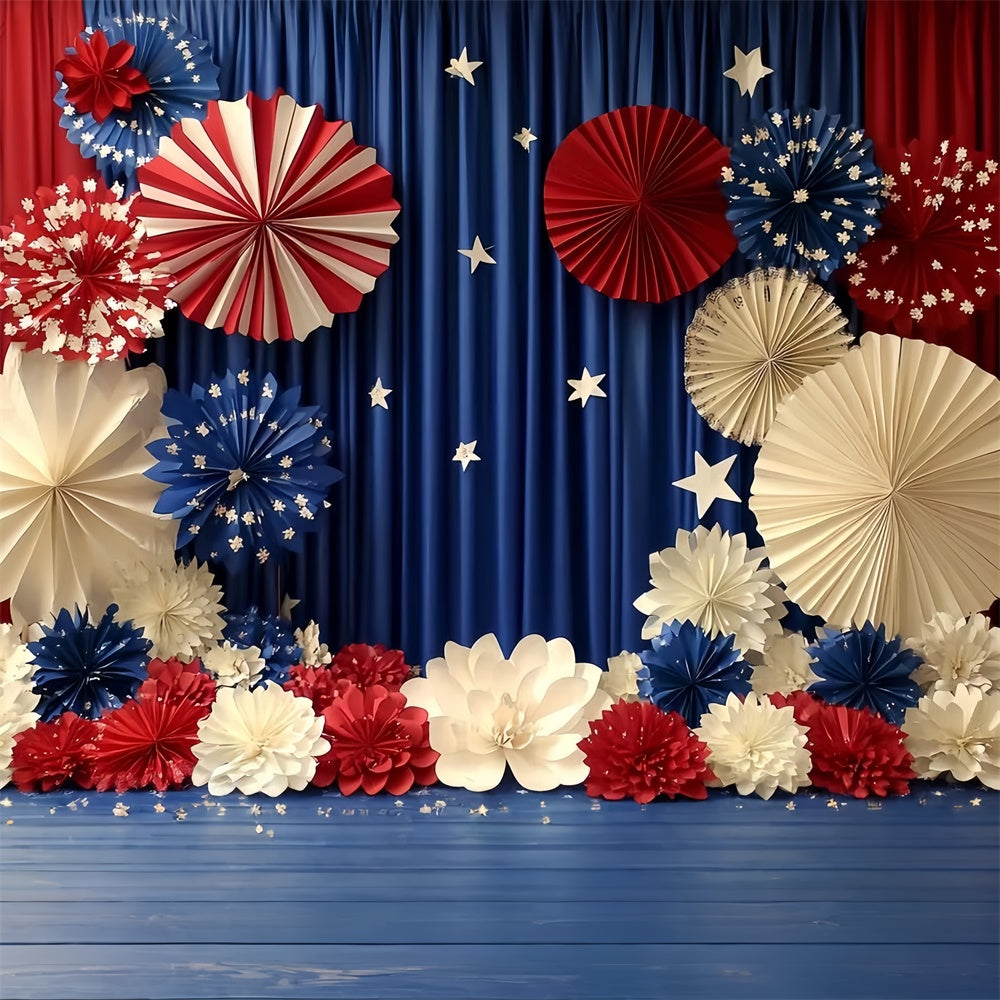 4th of July Photography Backdrops Freedom Stars Fans Backdrop CSH6-23