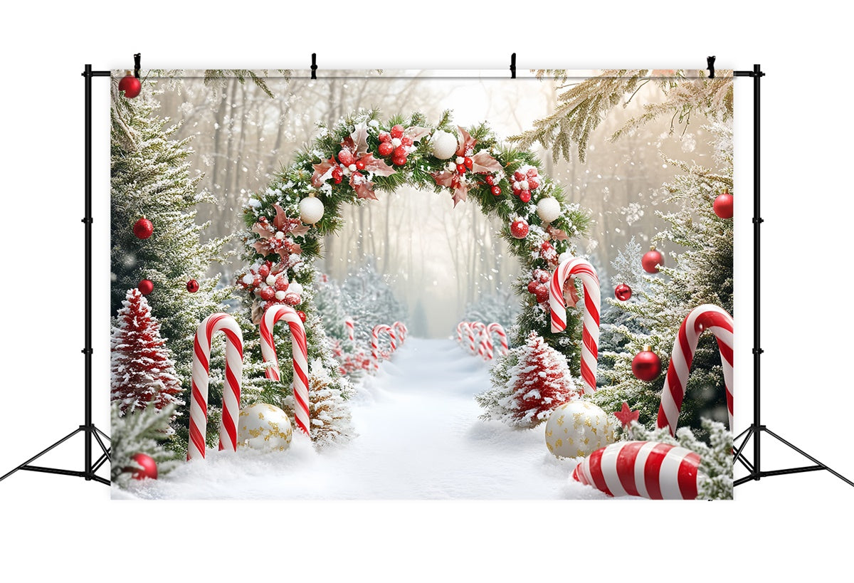Christmas Photo Backdrop Candy Wonderland Arch Backdrop CSH6-242