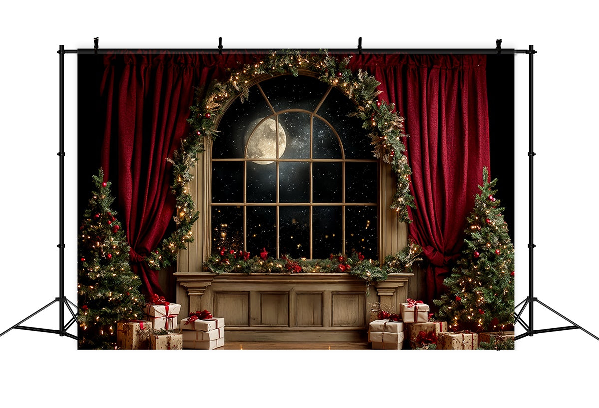 Christmas Photography Backdrops Silent Night Window Backdrop CSH6-245