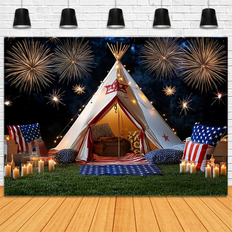 4th of July Fireworks Backdrop Fireworks Cozy Tent Backdrop CSH6-25
